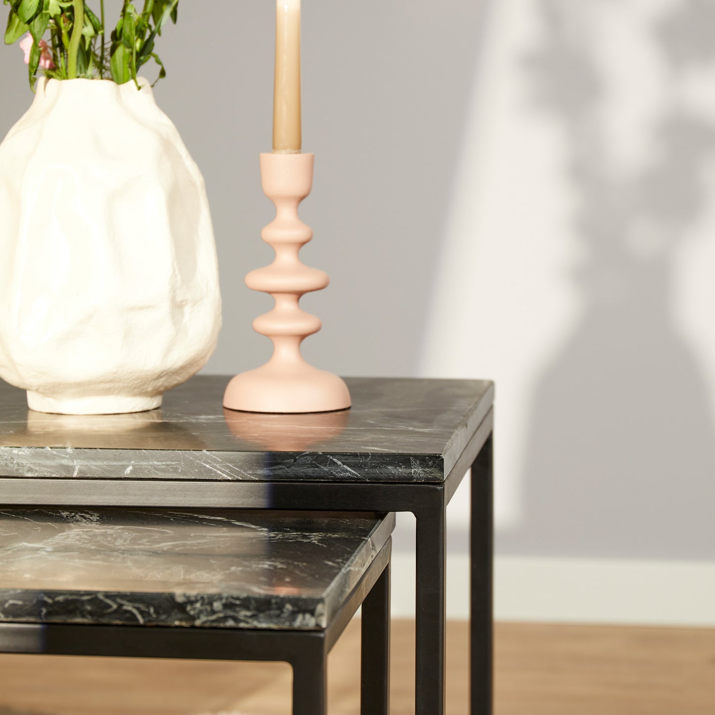 Salontafel Daan Black marble | 50 cm | Set van 2