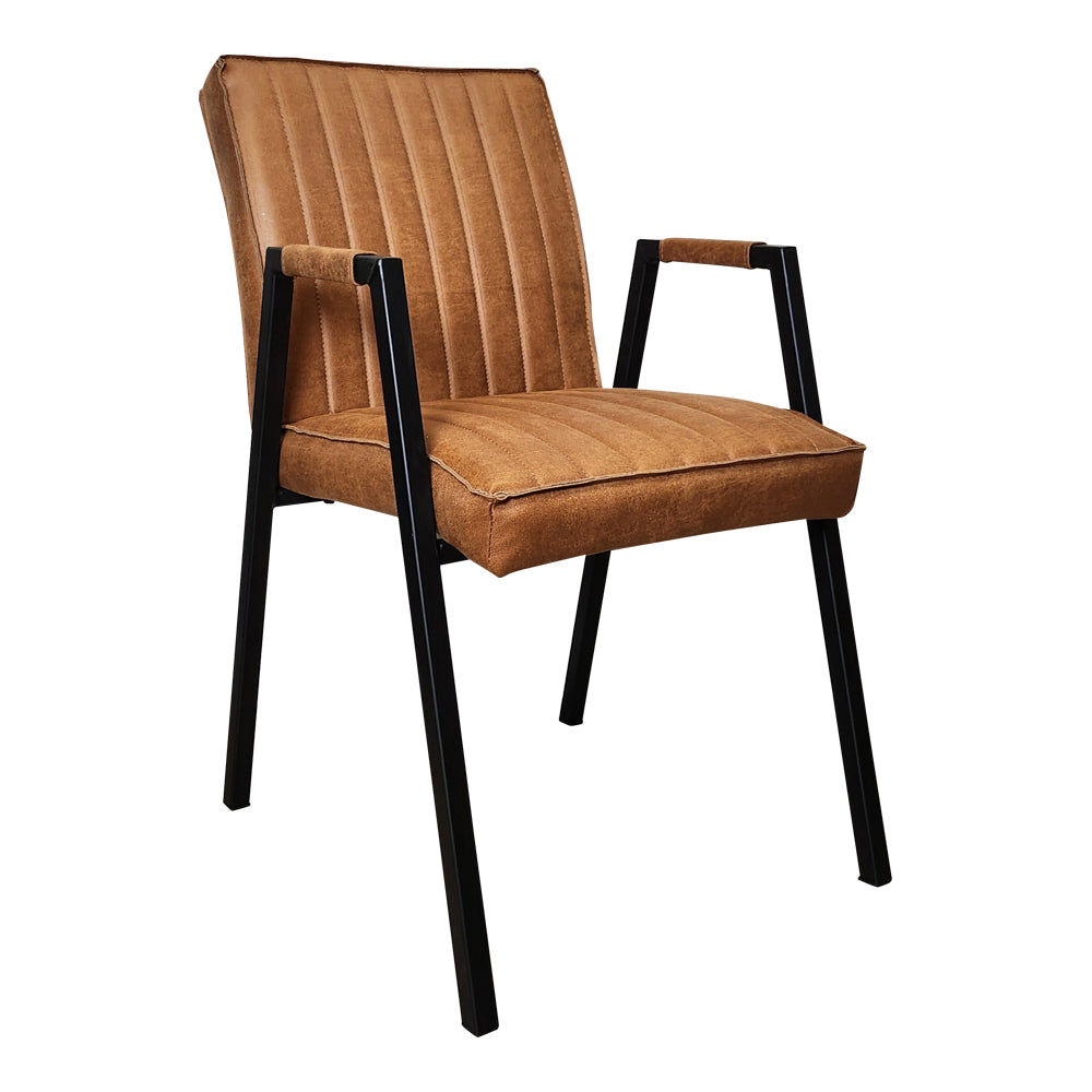 Eetkamerstoel Tivoli Bull | Cognac | Met armleuning