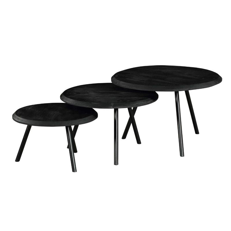 Salontafel Ohio Black | 70 cm| set van 3