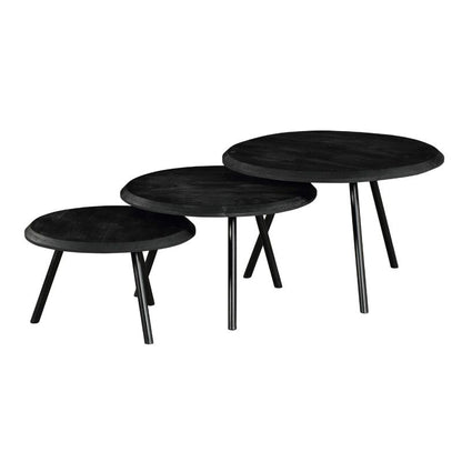 Salontafel Ohio Black | 70 cm| set van 3