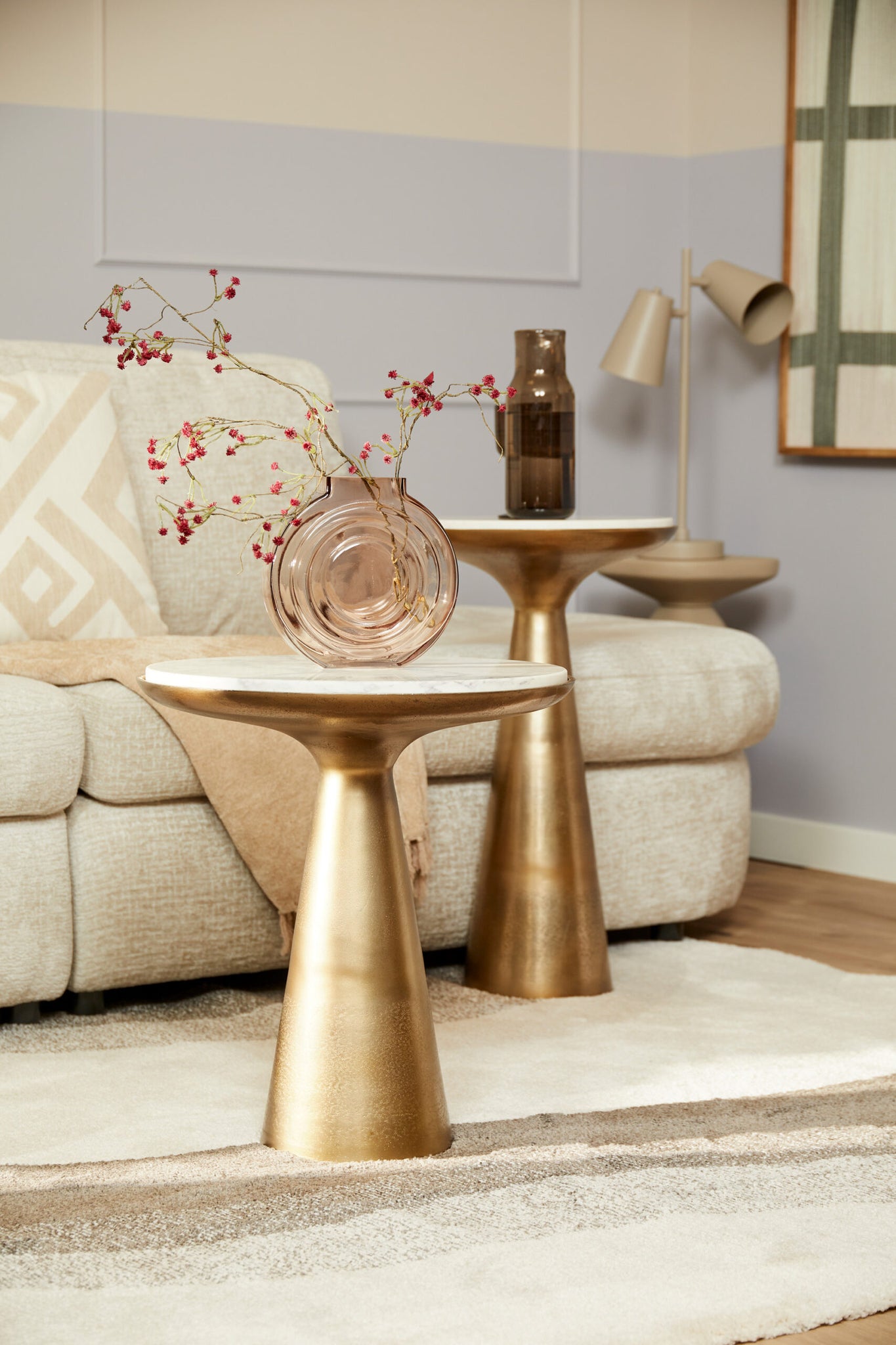 Bijzettafel Essy White marble | 45 cm