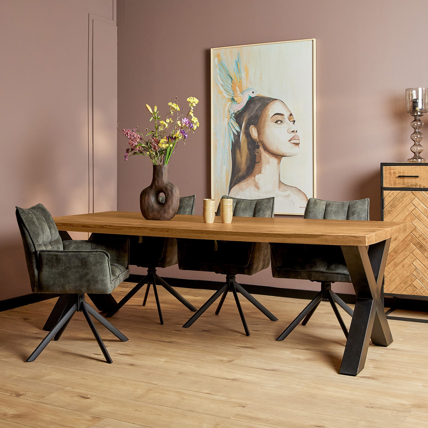 Eettafel Denver | 220 cm | Rechthoek | X-poot
