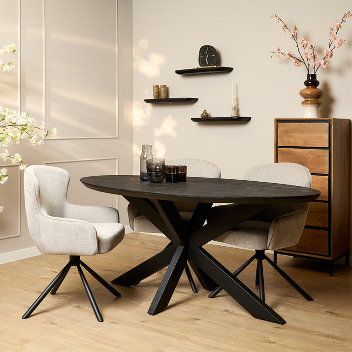 Eettafel Brandy Black | 180 cm | Ovaal