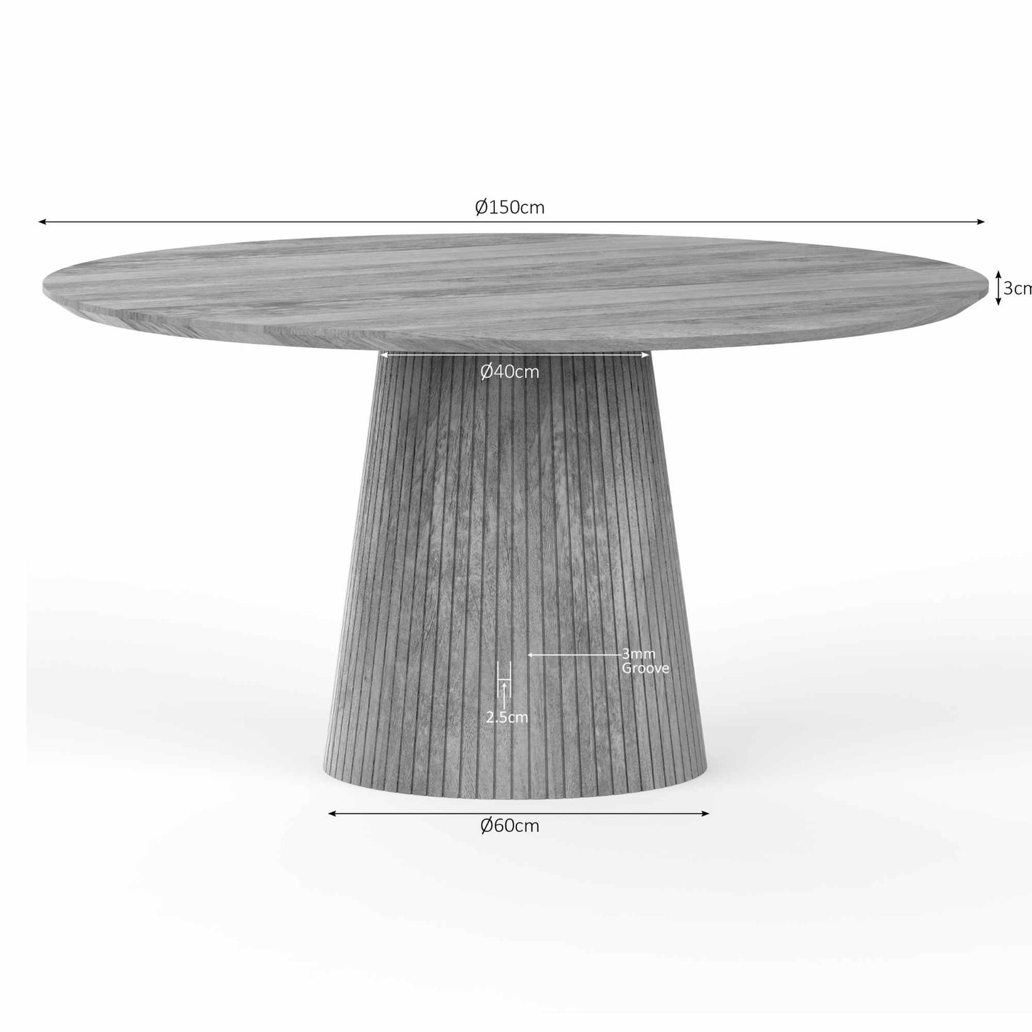 Eettafel Solana | 150 cm | Taupe