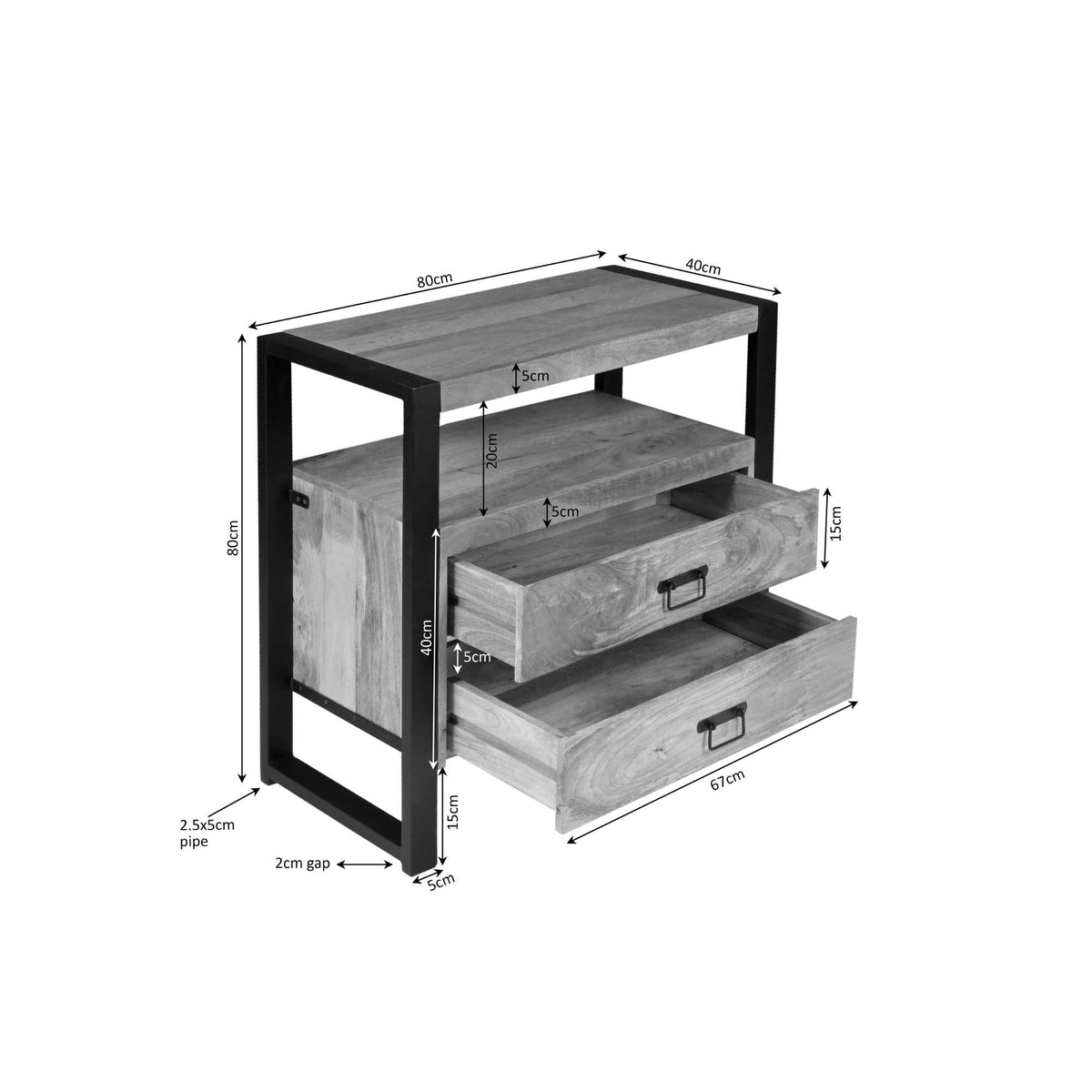 Ladenkast Boaz | 80 cm