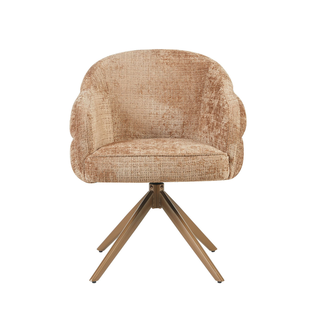 Eetkamerstoel Bella | Cinnamon | Poot Bronze | Met armleuning