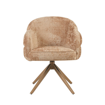 Eetkamerstoel Bella | Cinnamon | Poot Bronze | Met armleuning