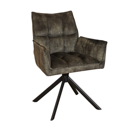 Eetkamerstoel Dani Velvet | Green | Met armleuning